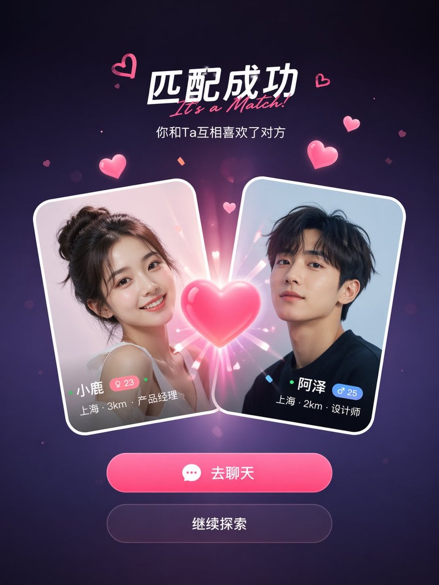 Social App Match Success Screen