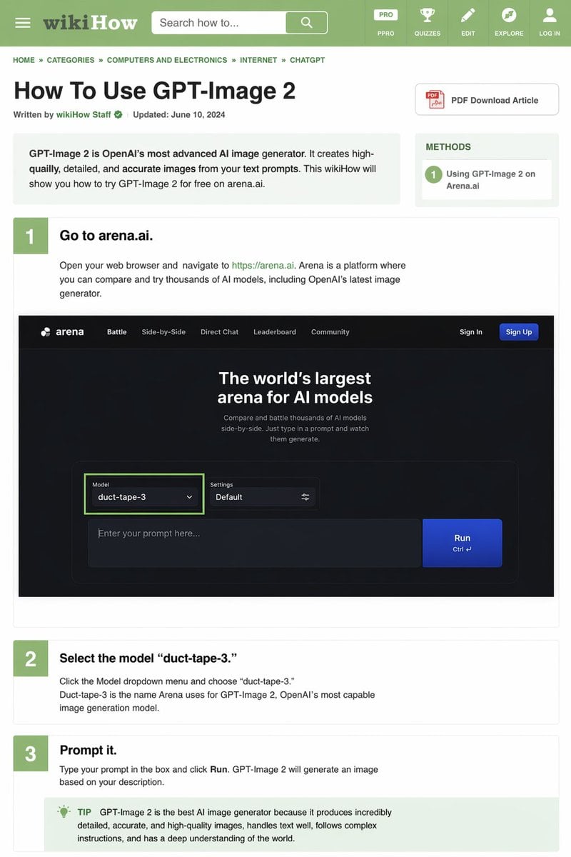 wikiHow 文章模拟
