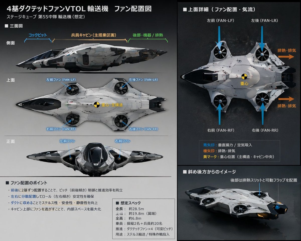 科幻 VTOL 飞行器技术规格表