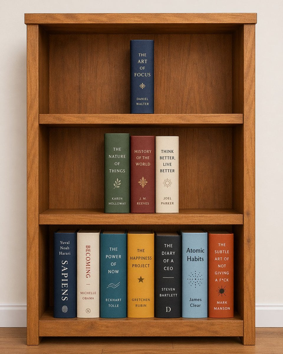 Curated Bookshelf with Specific Titles