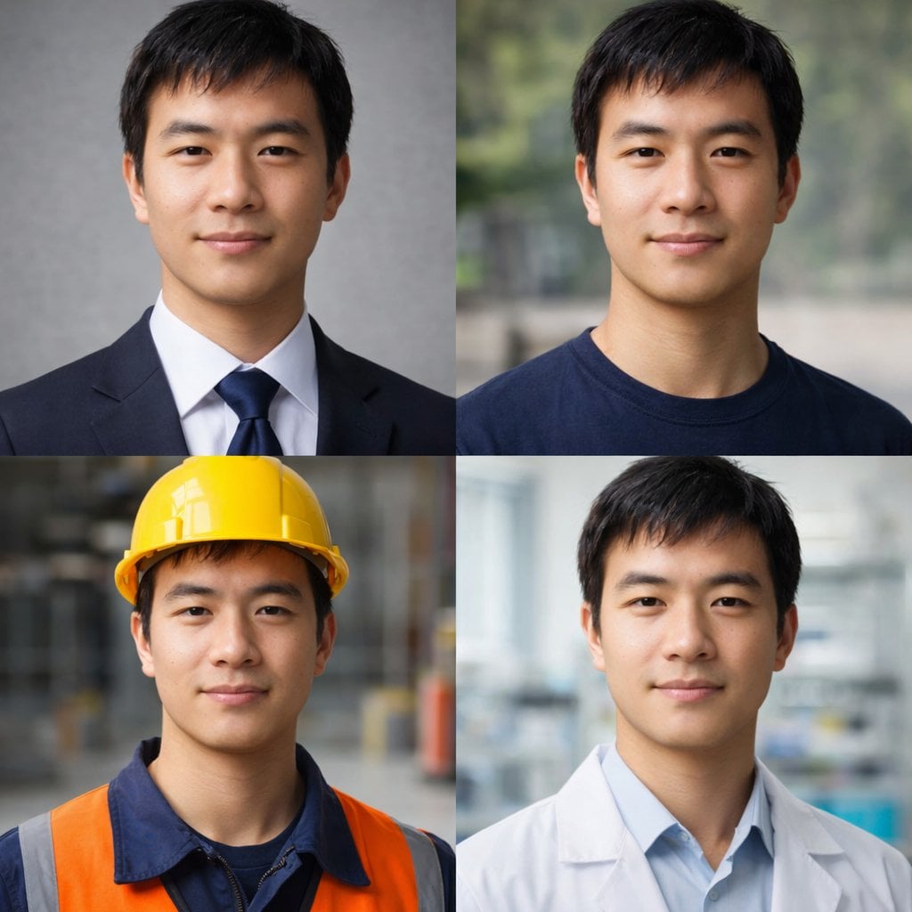 4-Panel Professional Avatar Grid