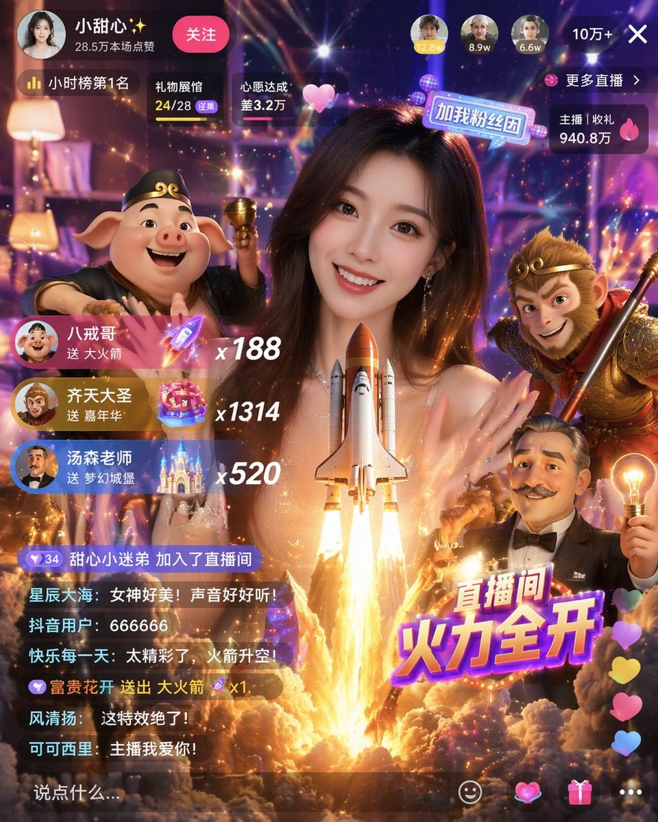 游戏化直播 App 界面