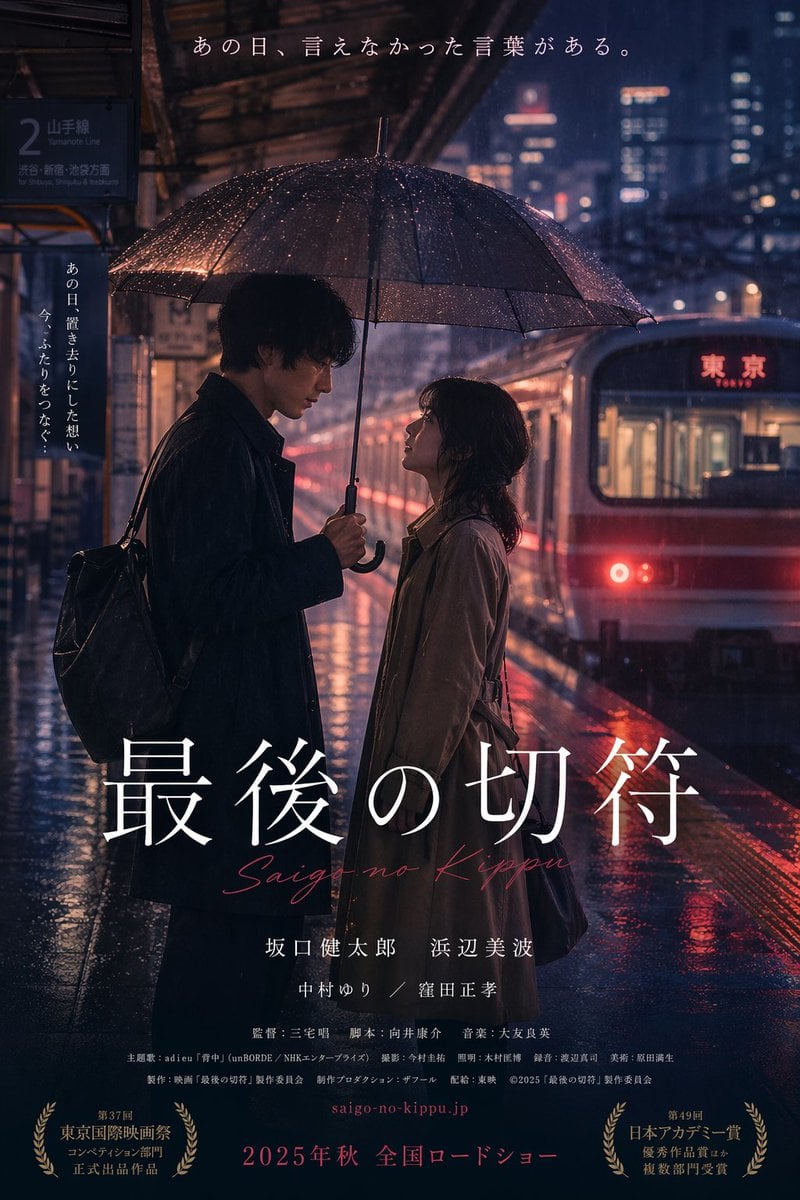 Cinematic Japanese Romance Movie Poster