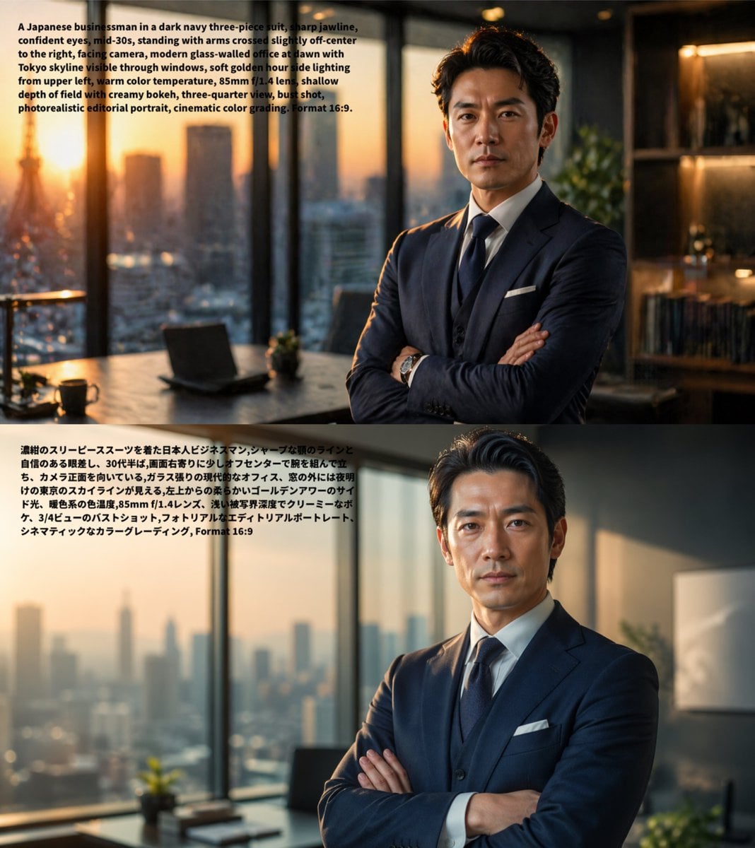 双语提示词对比人像