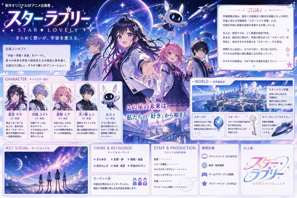 动漫科幻校园项目提案 board