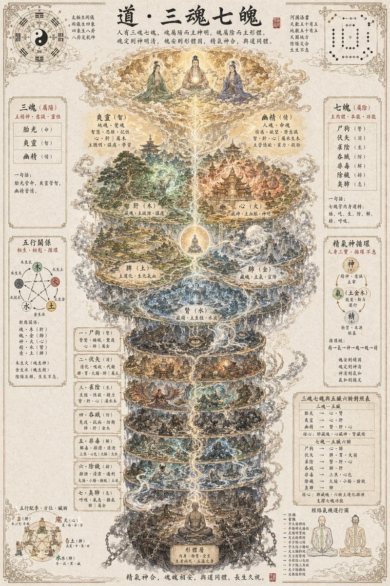 道教三魂七魄海报