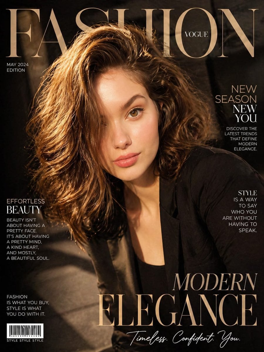 Vogue 风格时尚杂志封面