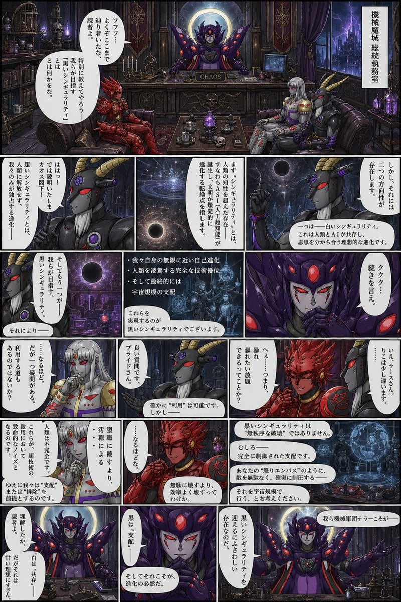 哥特式科幻反派会议漫画页