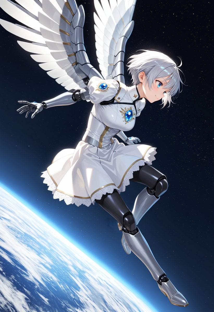 地球上空的机甲天使少女
