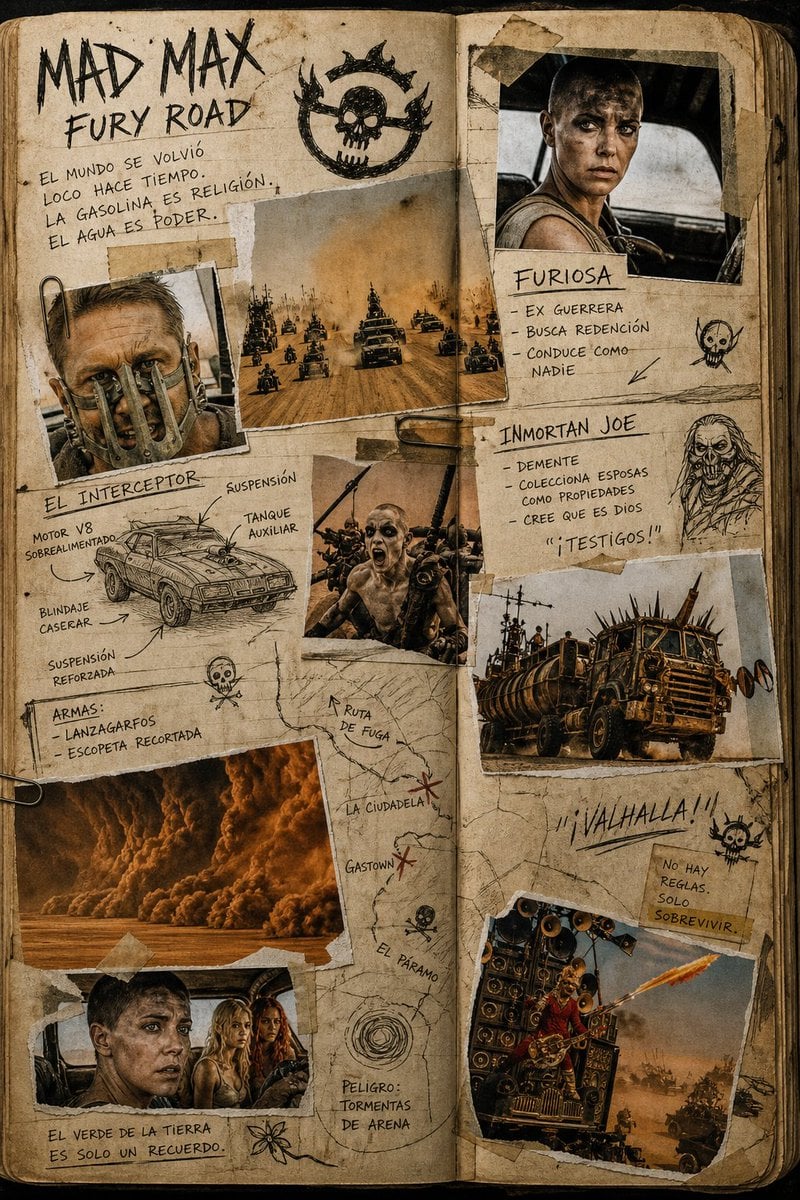 疯狂的麦克斯 (Mad Max) 手账剪贴画风格