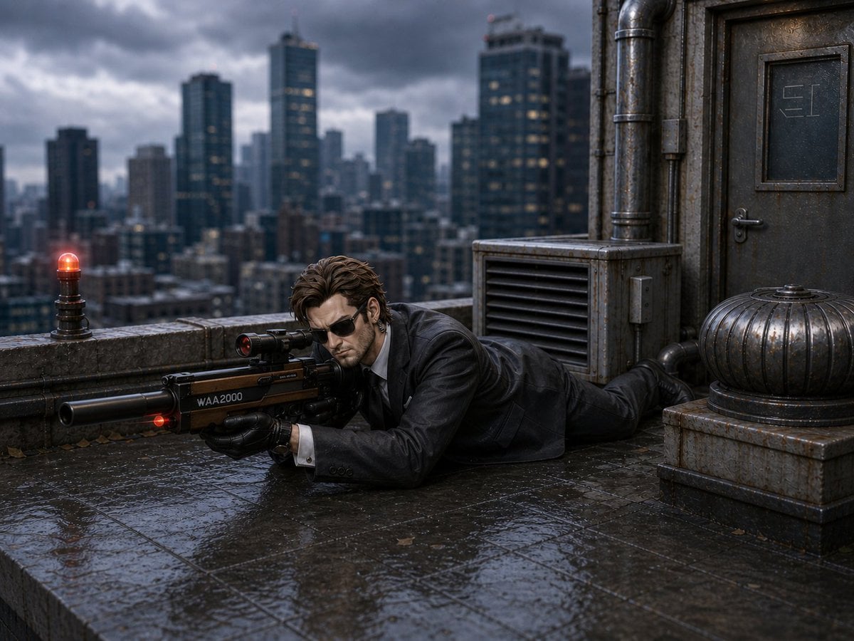 Rainy Rooftop Sniper Diorama