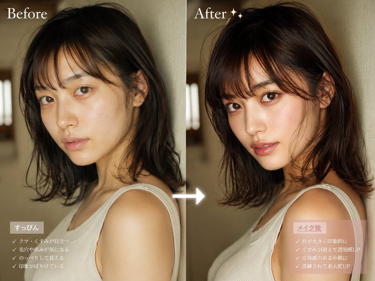 妆前妆后对比改造