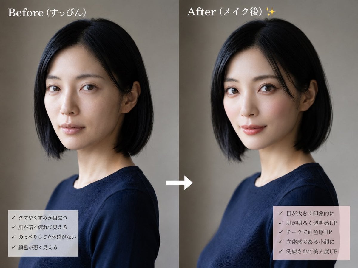 妆前妆后对比