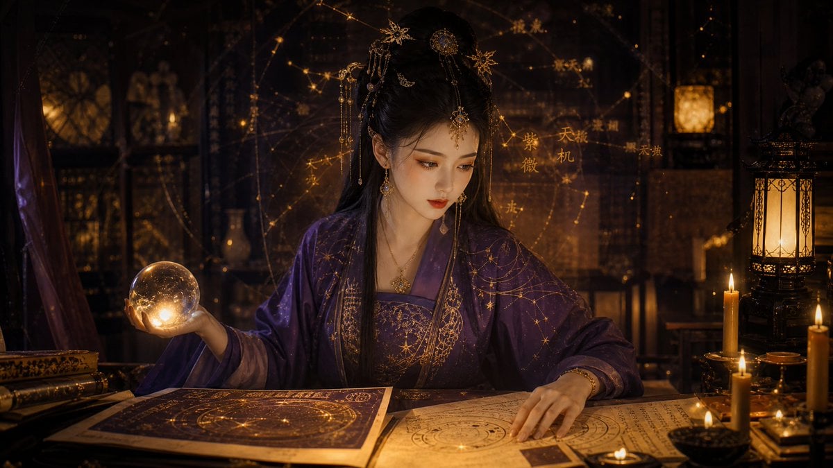 古典烛光汉服占卜师