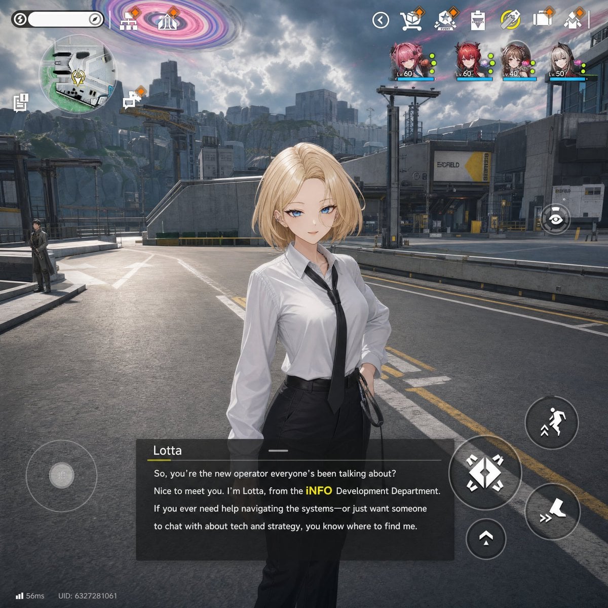 科幻抽卡 RPG 对话截图
