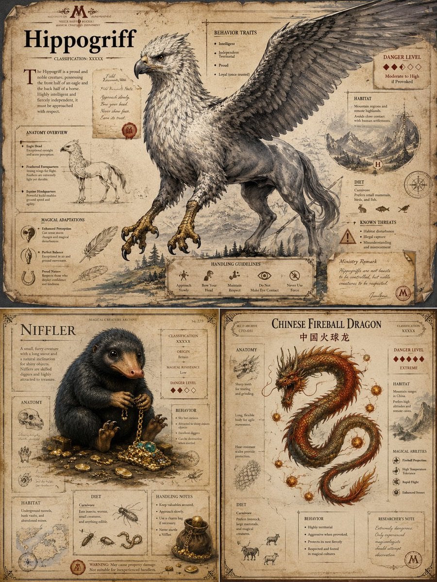 魔法生物图鉴板