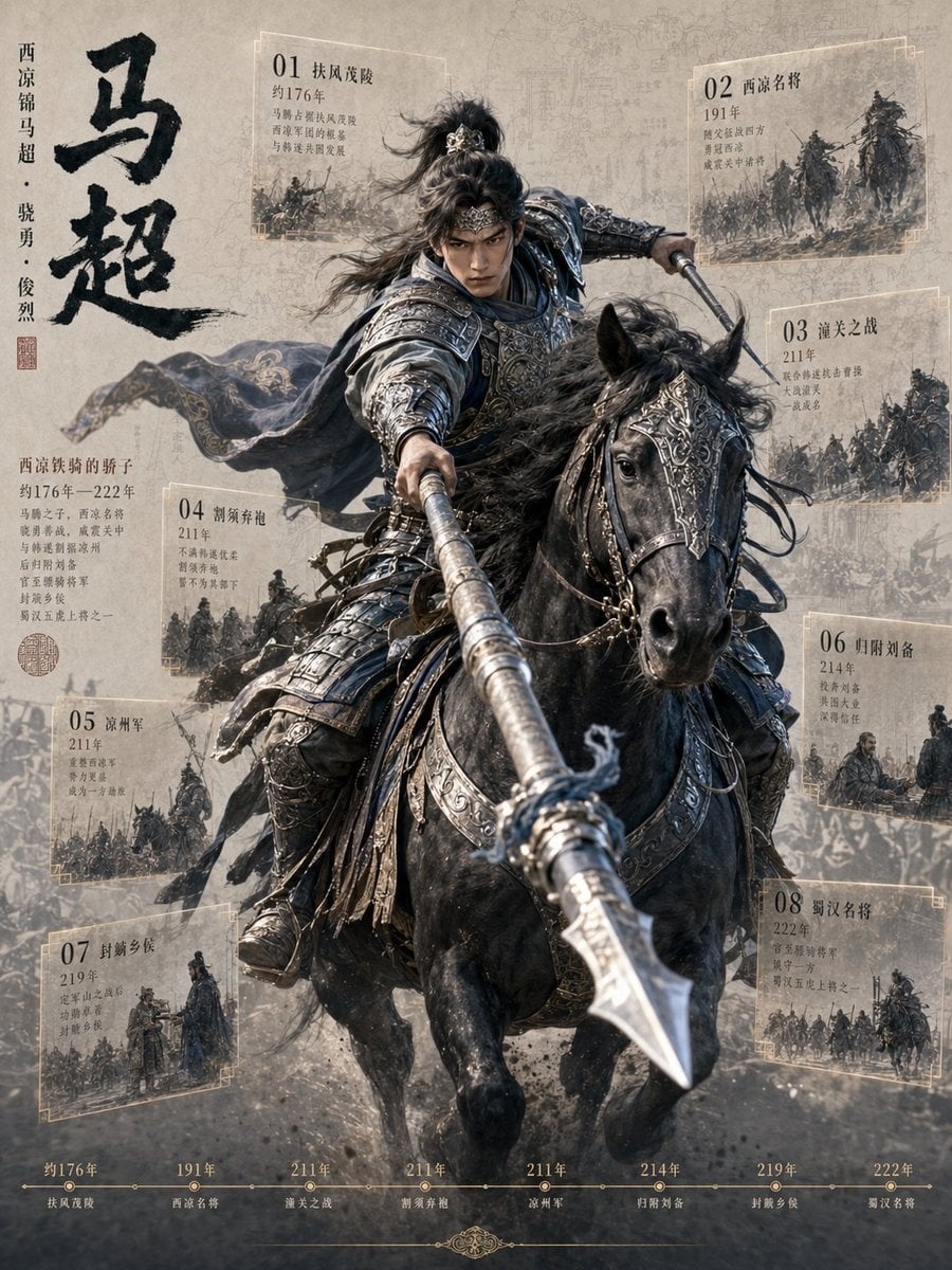 马超历史骑兵时间线海报