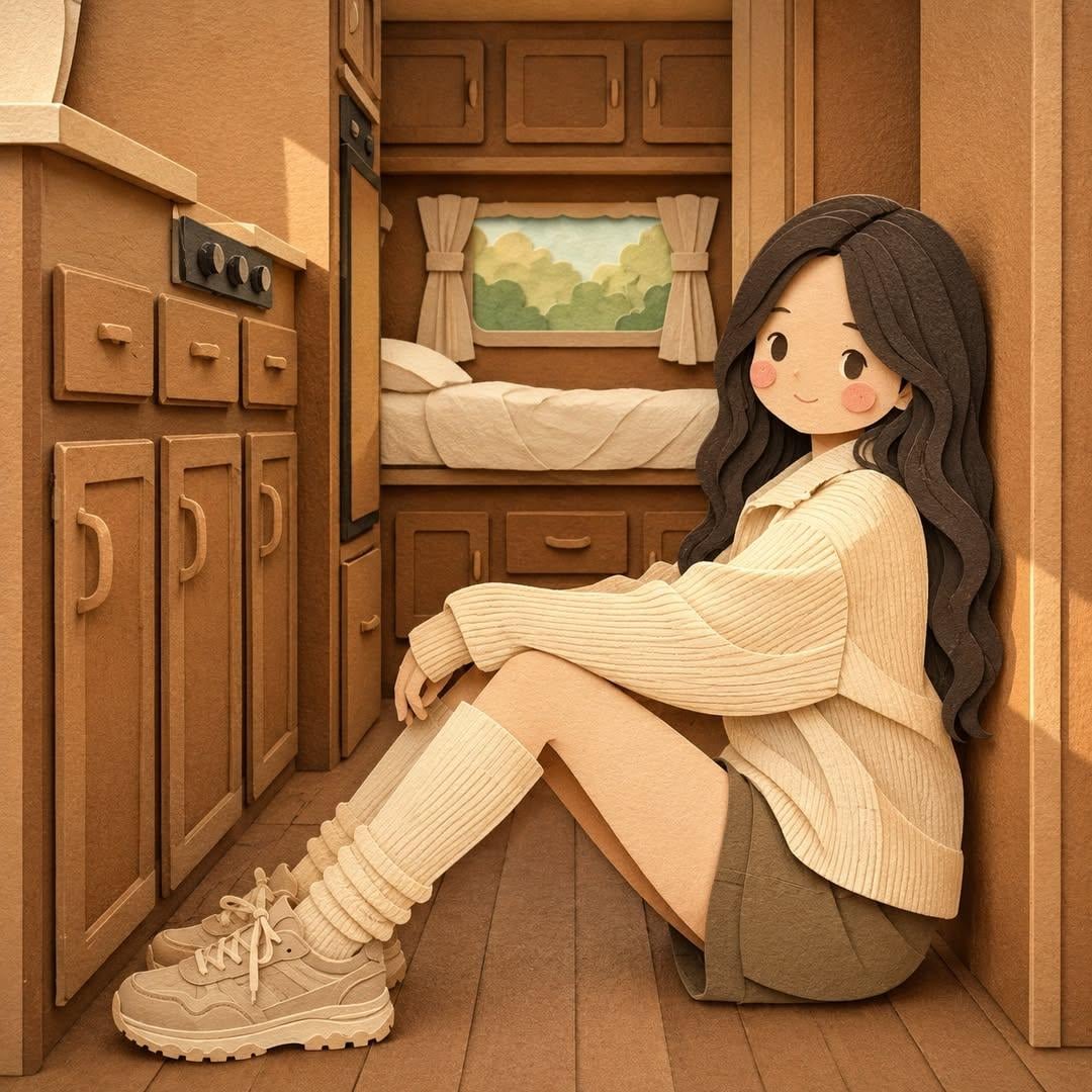 层叠纸雕立体插画