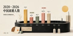 信息图 / 教育视觉 - 奶油风格中国离婚数据图表