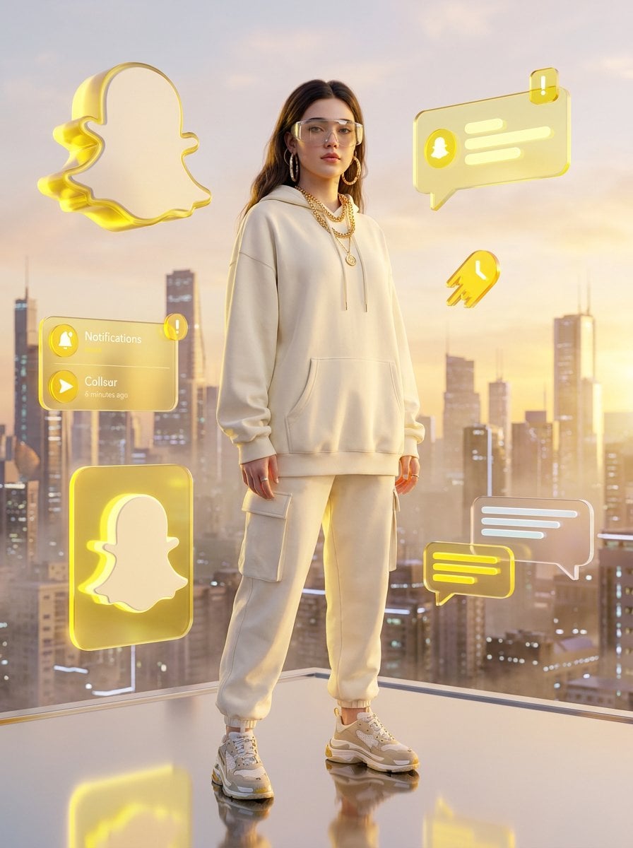 奢华 Snapchat 霓虹时尚肖像