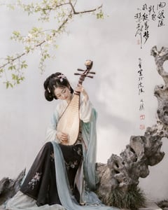 社交媒体帖子 - 汉服琵琶园人像