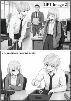 漫画/分镜 - 双格 GPT Image 2 办公室漫画