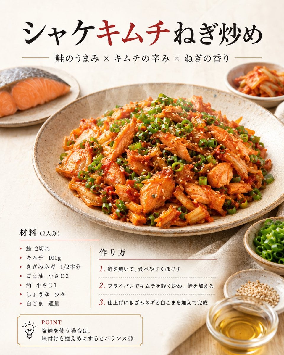 信息图 / 教育视觉 - 日式三文鱼泡菜食谱海报