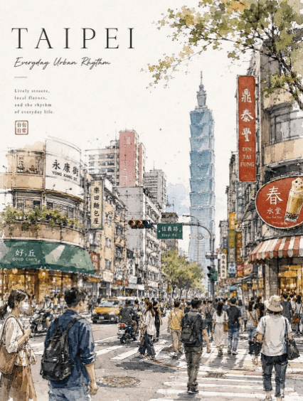 台北水彩旅行海报