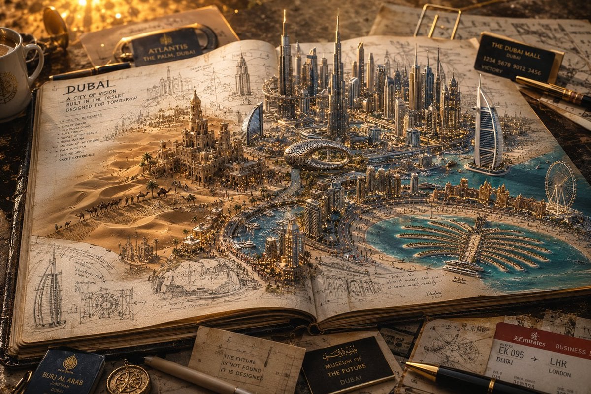 信息图 / 教育视觉 - 3D 笔记本世界旅行海报