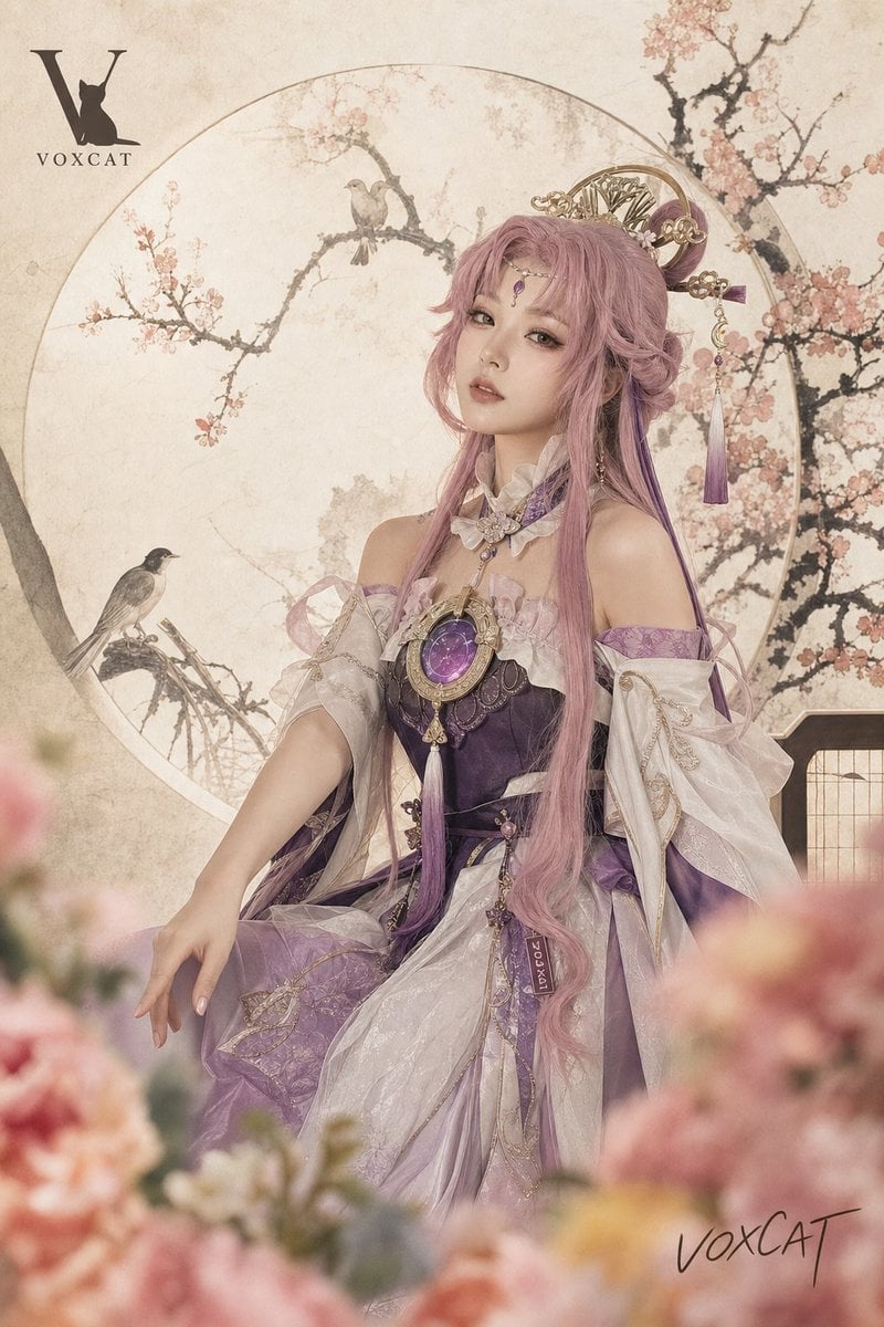 新中式茶饮标签风格 Cosplay 人像