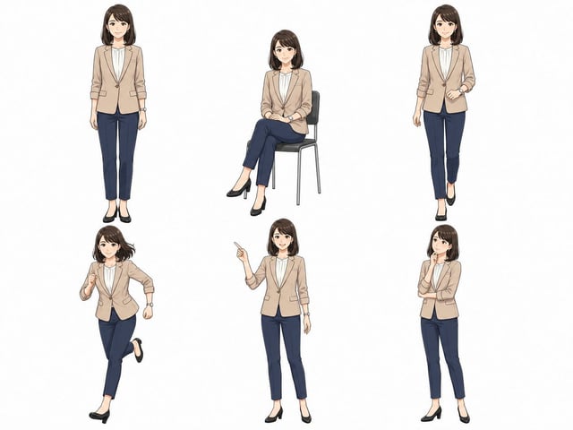 漫画/分镜 - 动漫女商人姿势表