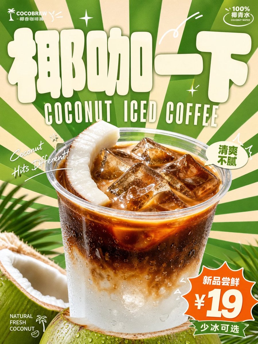复古风饮料商业海报