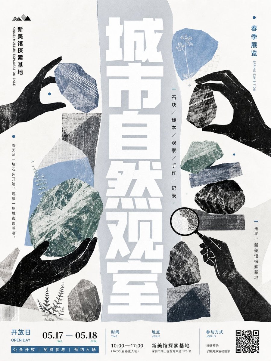 城市自然观察展览海报