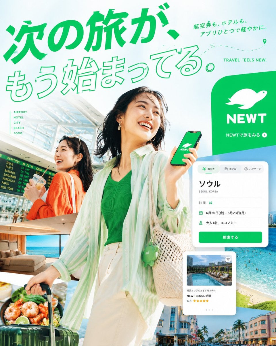 日本 NEWT 旅行 App 广告