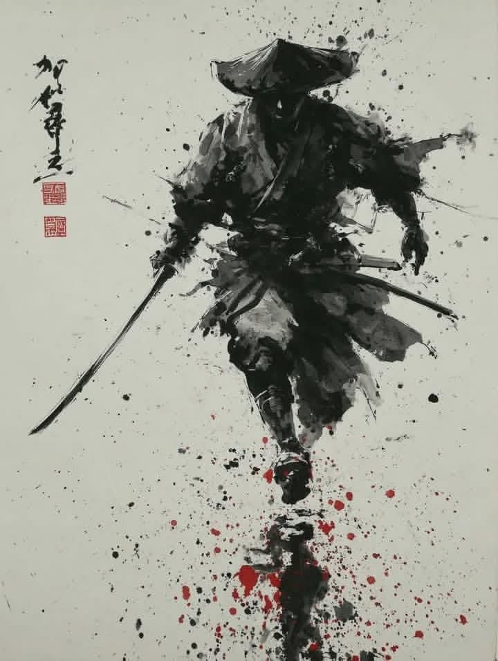 水墨武士画