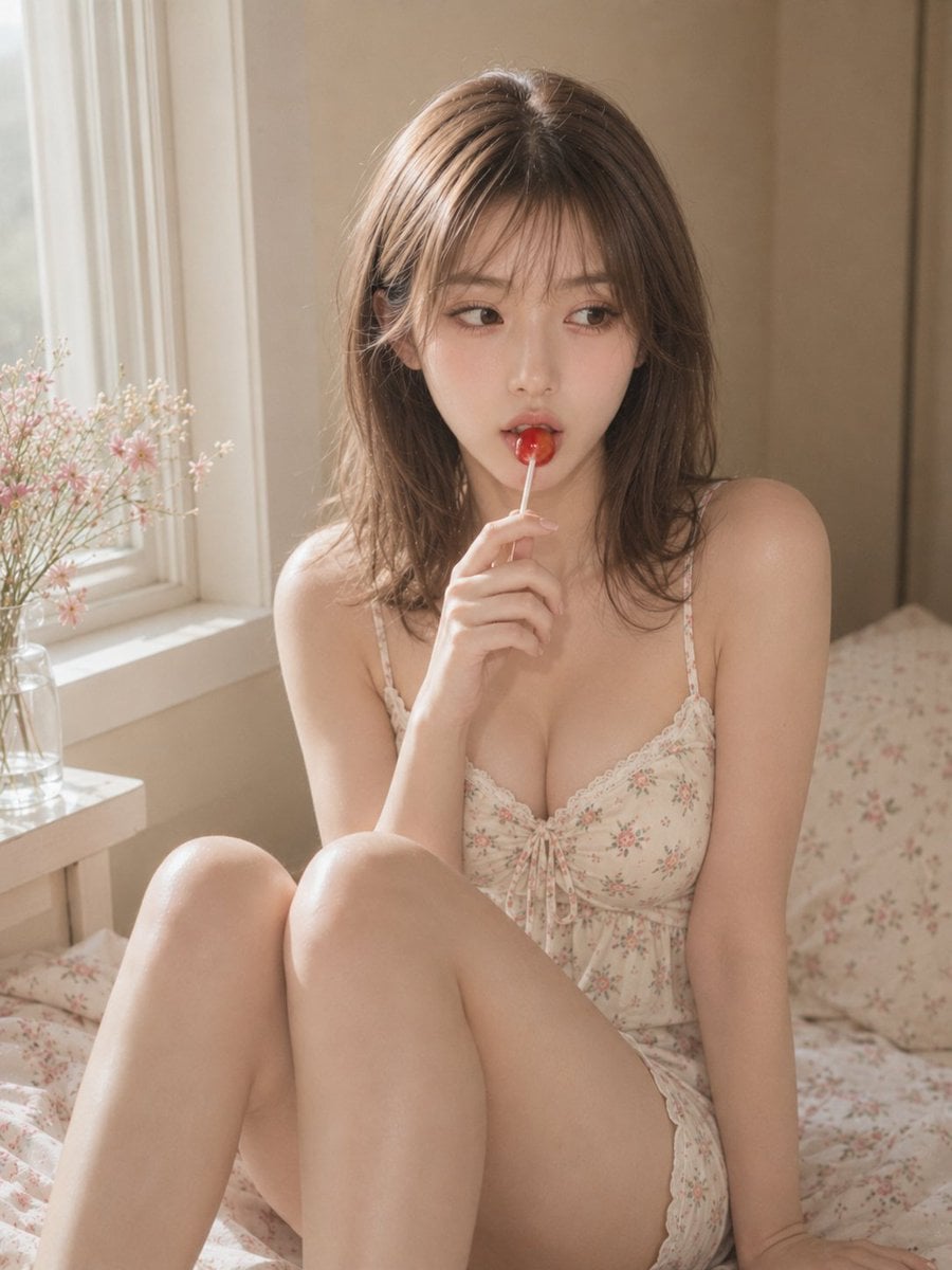红色糖果主题人像摄影