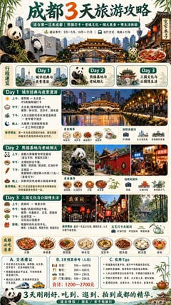 生成【城市】三天旅游攻略，就这么简单一句话