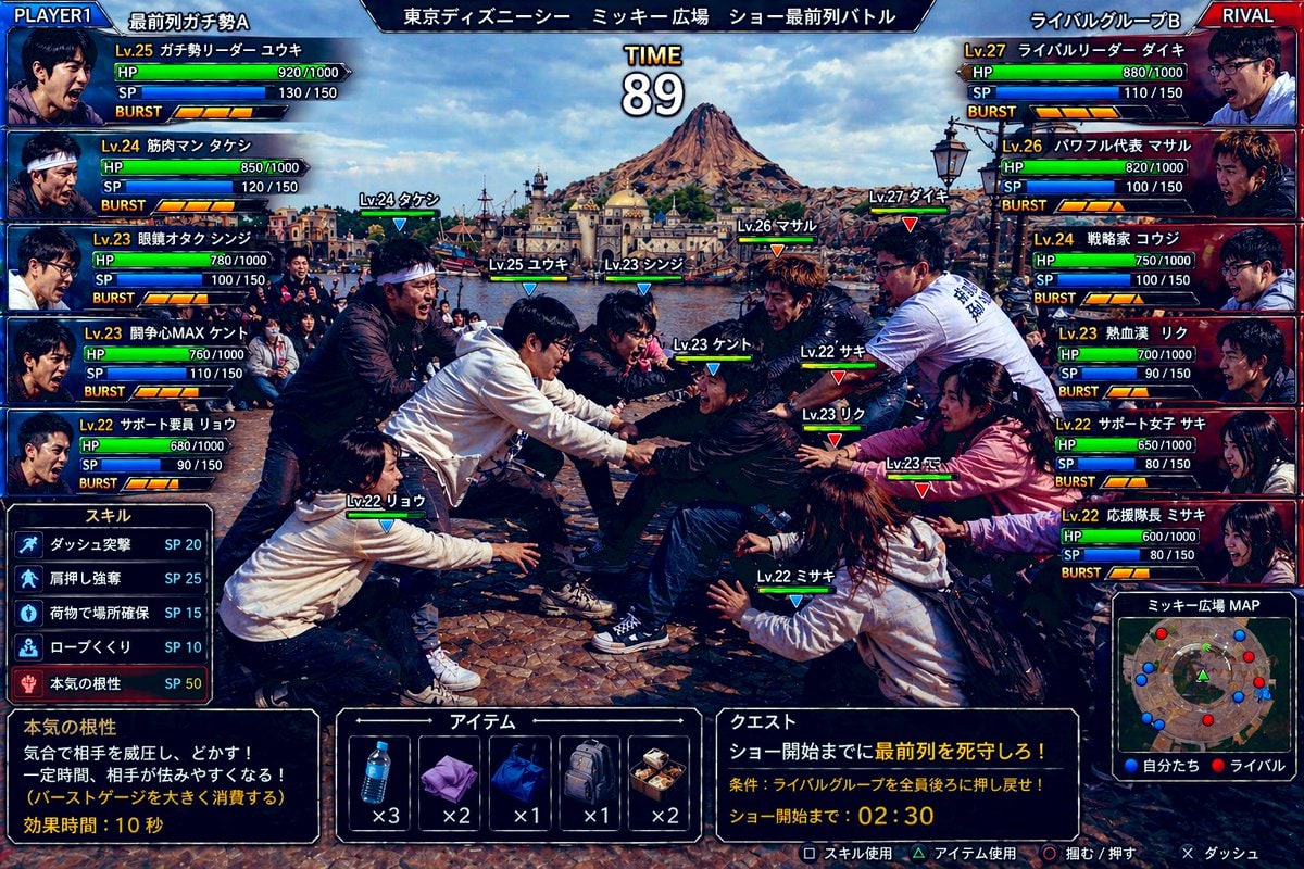 Tokyo DisneySea Front-Row Battle UI