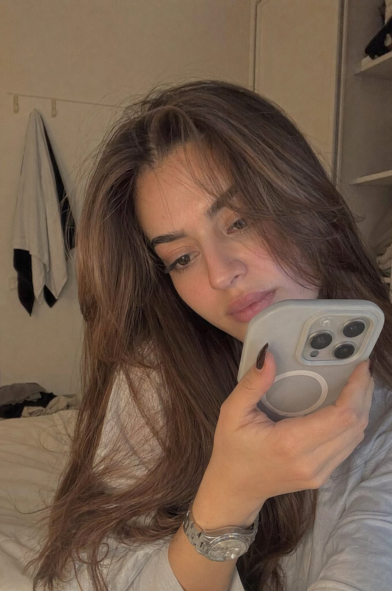 Realistic Candid Bedroom Recording Portrait