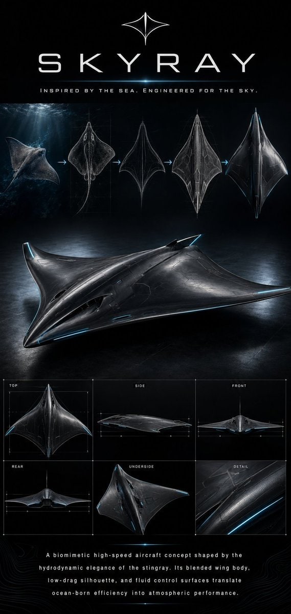 Biomimetic Skyray Aircraft Poster