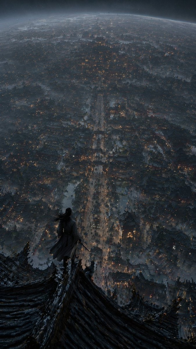 上帝视角下的仙侠城市景观