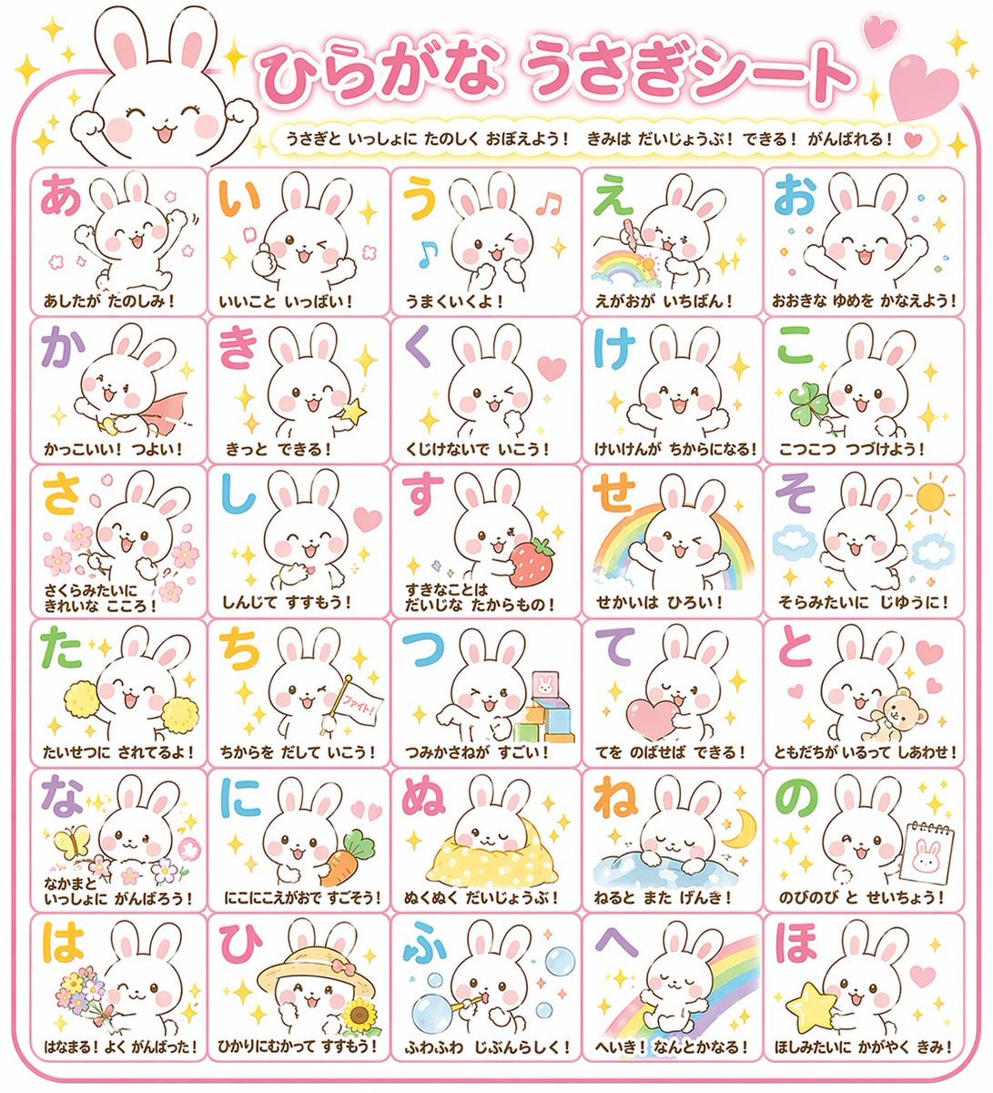 平假名学习表