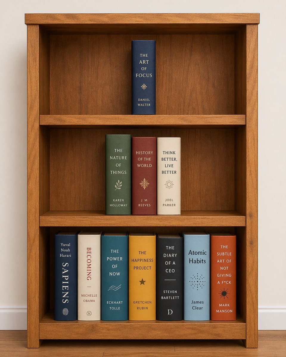 Curated Bookshelf with Specific Titles