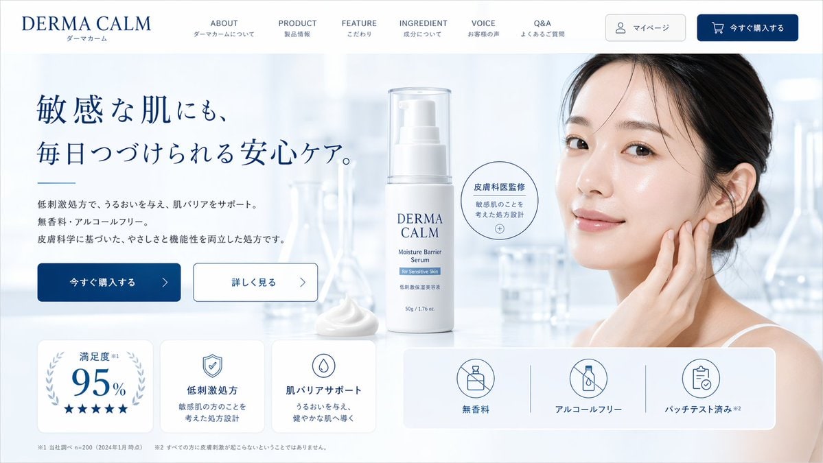 Skincare E-commerce Landing Page Mockup