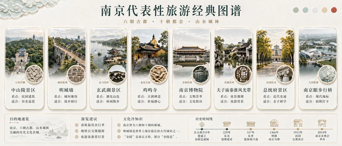 南京经典旅游图谱海报