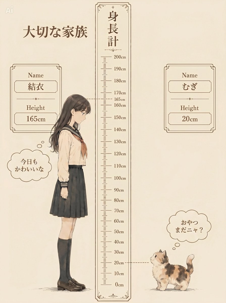 信息图/教育视觉 - 怀旧身高表家庭海报