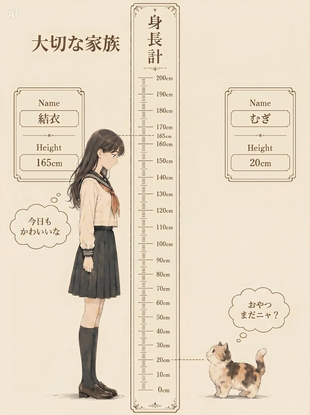 信息图/教育视觉 - 怀旧身高表家庭海报