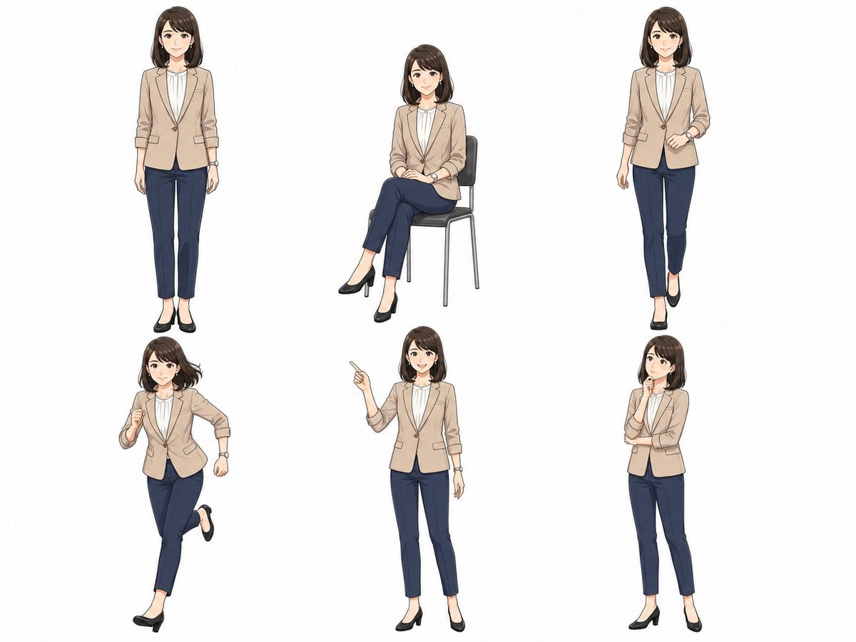 漫画/分镜 - 动漫女商人姿势表