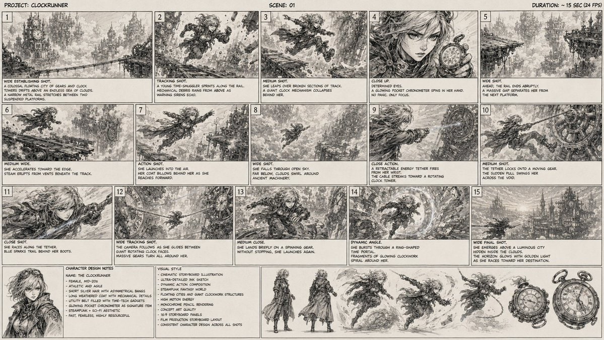 漫画/故事板 - 钟表跑者蒸汽朋克故事板