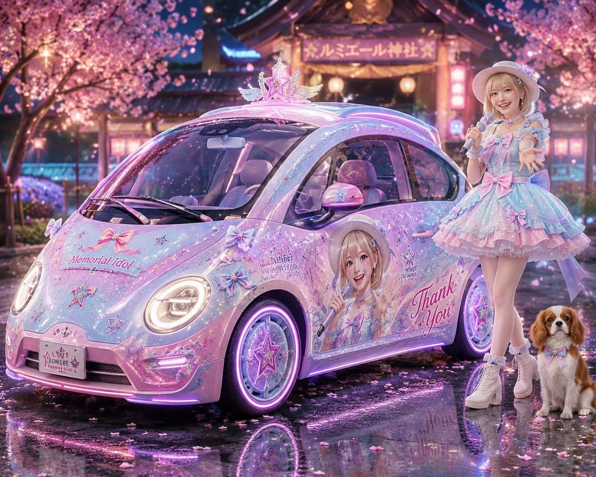 产品营销 - 樱花神社前的粉彩痛车偶像